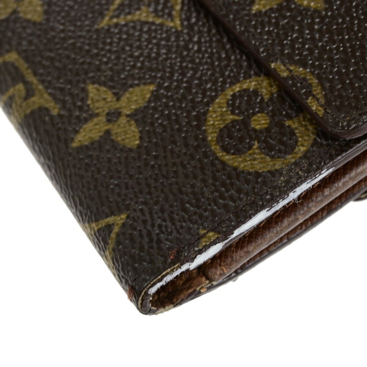 LOUIS VUITTON 3 Set Bifold Trifold Wallet Purse Monogram Leather Brown 60YG801