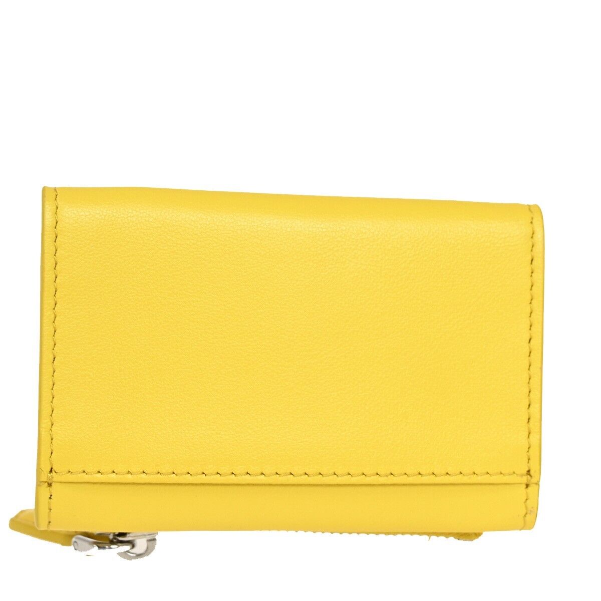 PRADA MILANO Logo Bifold Coin Case Wallet Purse Leather Yellow Italy 33FA304