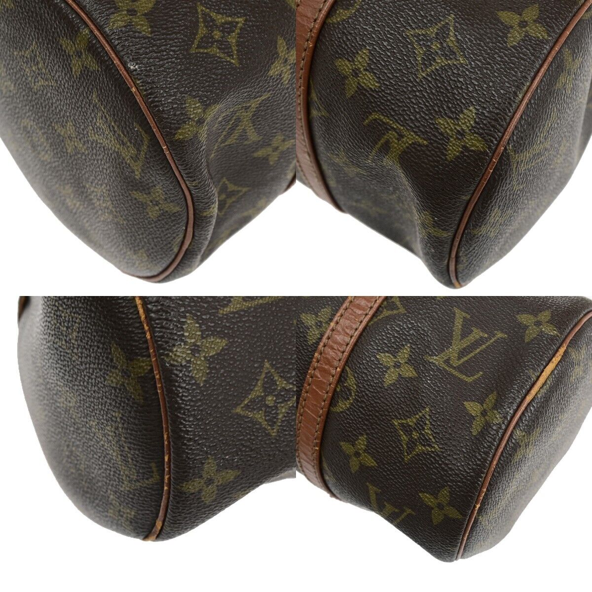 LOUIS VUITTON Logo PAPILLON 30 Hand Bag Monogram Leather Brown M51365 66HC021