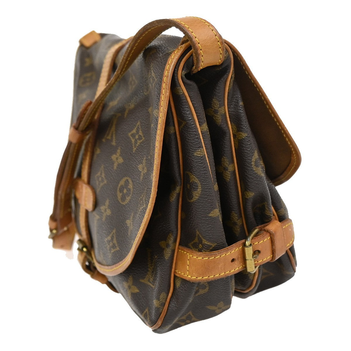 LOUIS VUITTON Logo Saumur 30 Shoulder Bag Monogram Leather BN M42256 30CA903