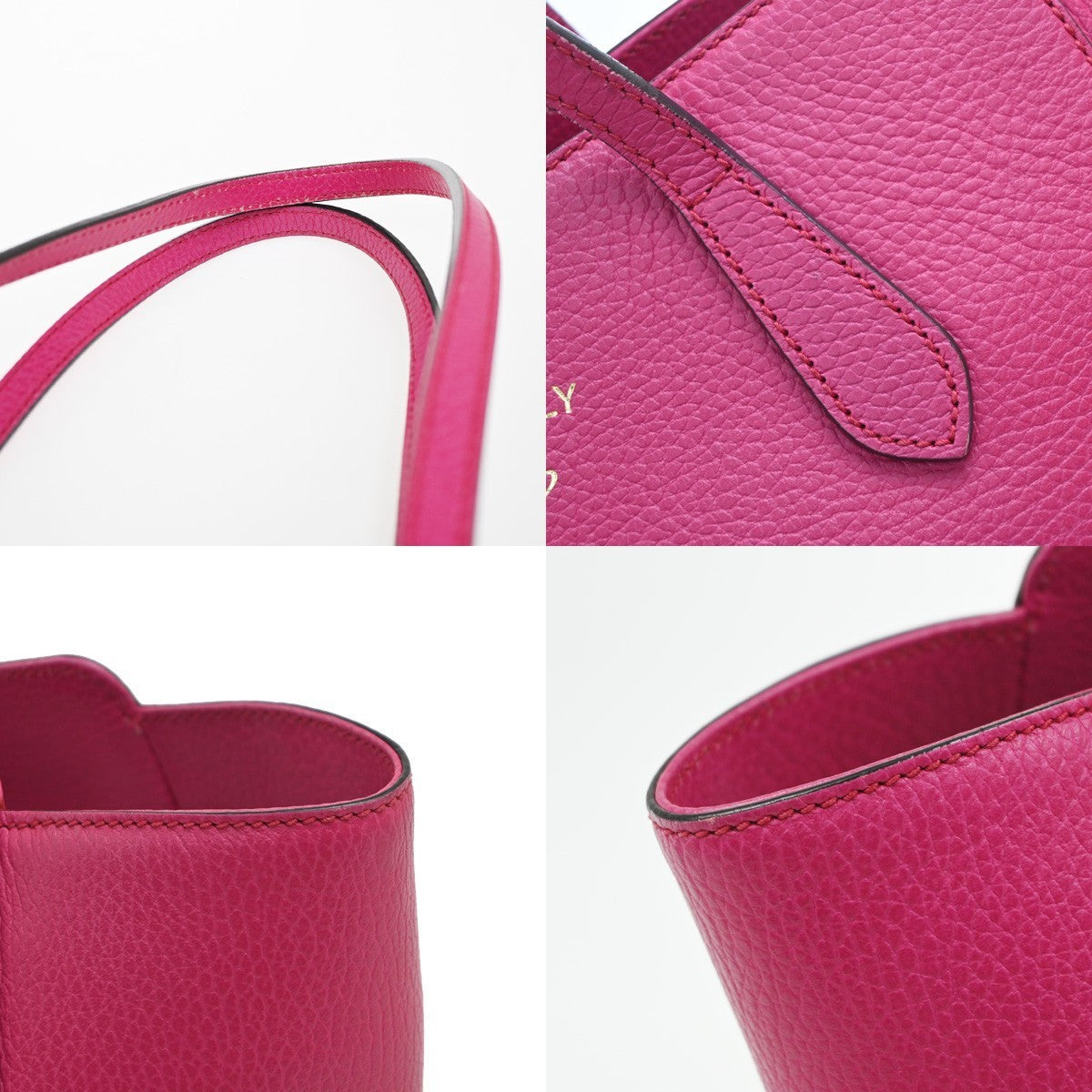 GUCCI Logo Swing Shoulder Tote Bag Leather Pink GHW Italy 83KP493