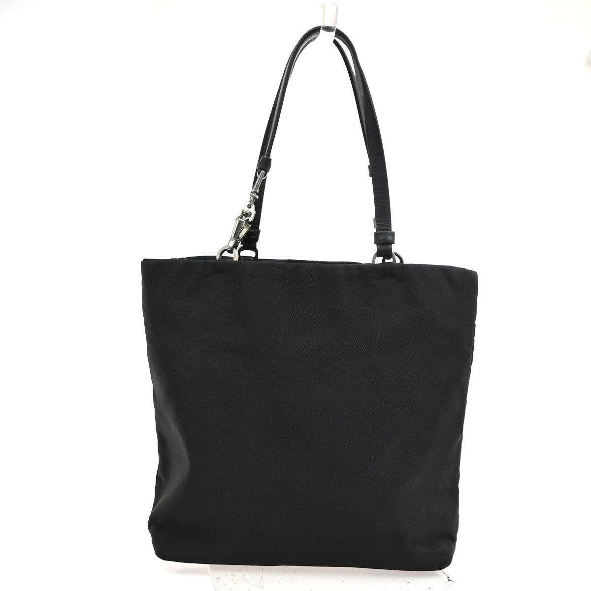 PRADA MILANO Logo Mini Hand Bag Leather Nylon Black SHW Italy 02TA689