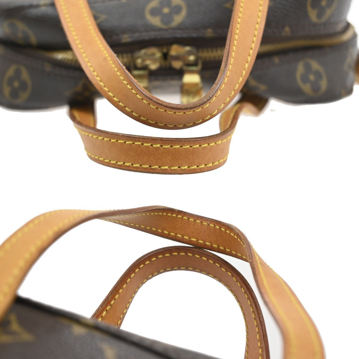 LOUIS VUITTON Logo Spontini Hand Bag Monogram Leather Brown M47500 81SA106