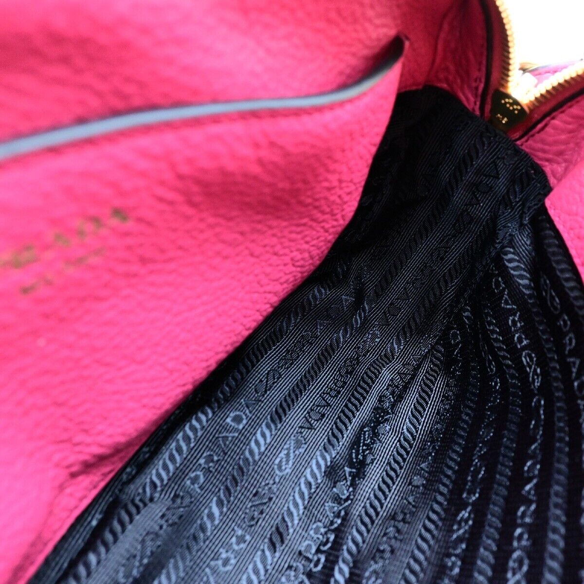 PRADA Logo Crossbody Flap Shoulder Bag Leather Pink GHW 50RK724