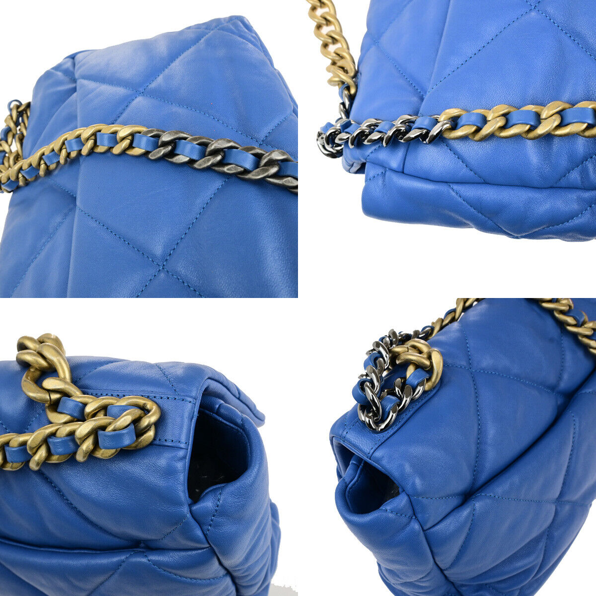 CHANEL 19 CC Logo Matelasse Chain 2Way Shoulder Hand Bag Leather BE GHW 741RK739