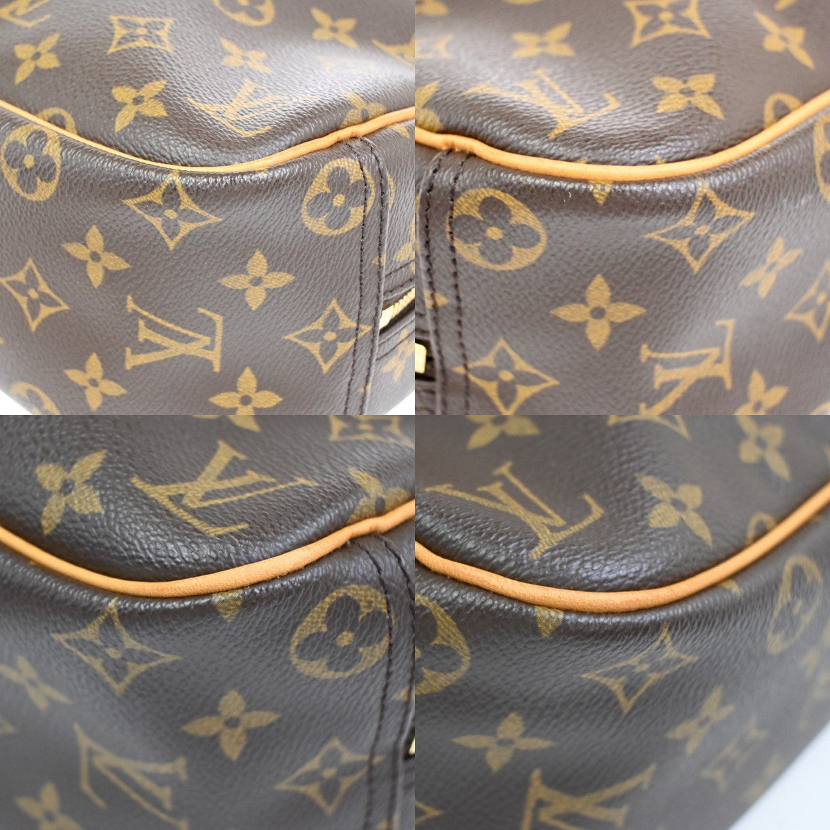 LOUIS VUITTON LV Logo Trouville Hand Bag Monogram Leather Brown M42228 93CA818