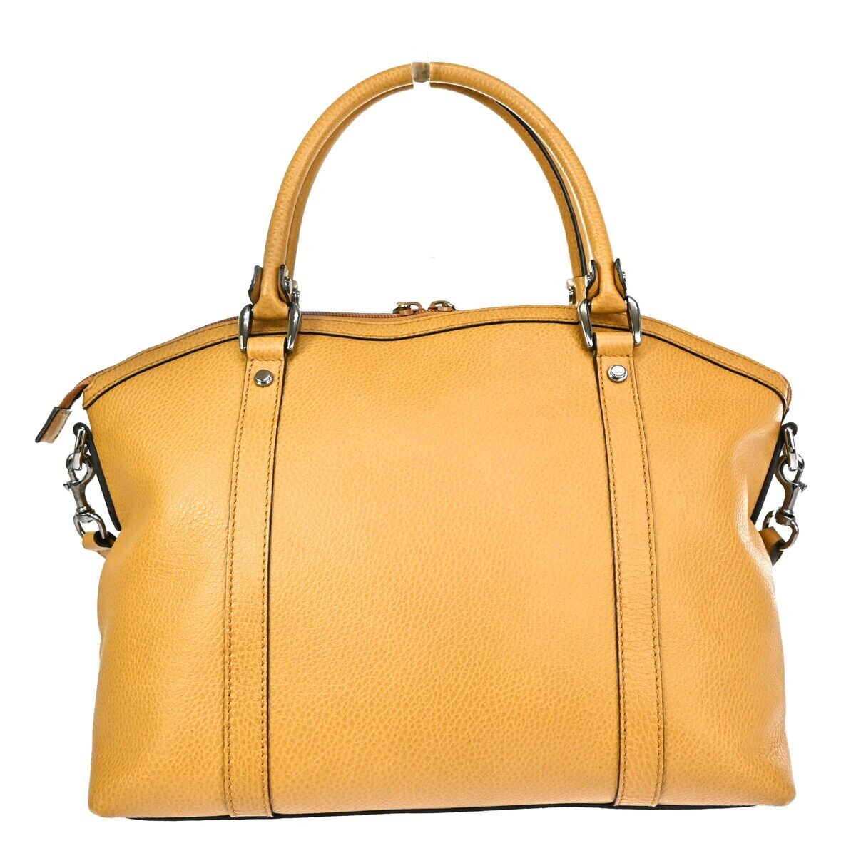 GUCCI GG Interlocking Charm 2Way Shoulder Hand Bag Leather Beige Silver 84ED479