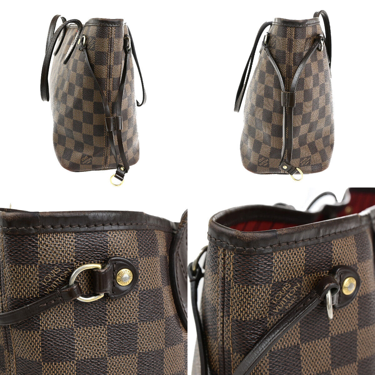 LOUIS VUITTON Neverfull PM Shoulder Tote Bag Damier Leather Brown N51109 79SJ514