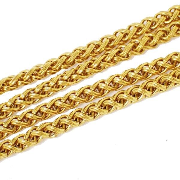 CHANEL CC Logo Chain Long Pendant Necklace 95A Gold Accessory Vinatge 636RJ024