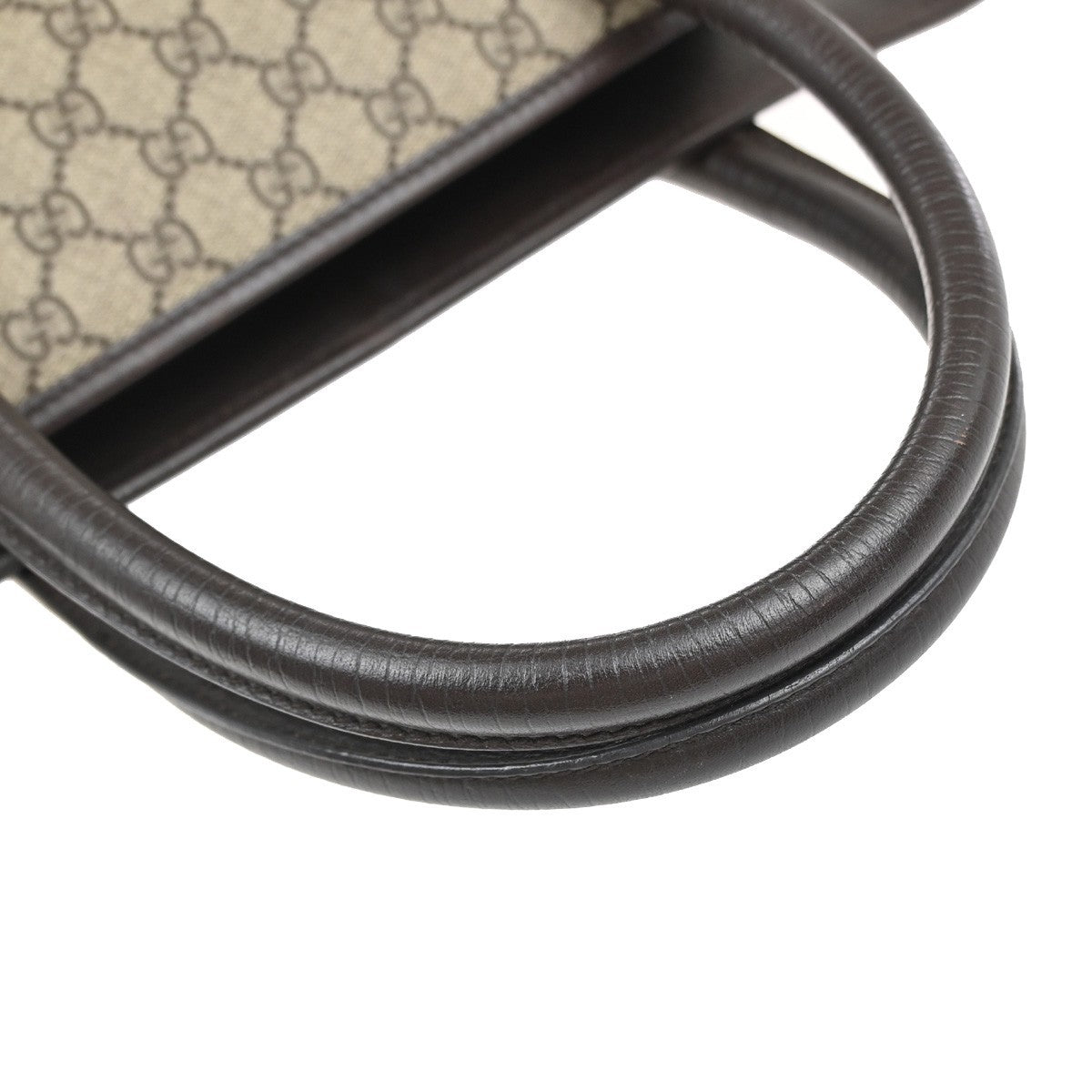 GUCCI Logo GG Pattern Sherry Shoulder Tote Bag Supreme Leather Brown 77KP593