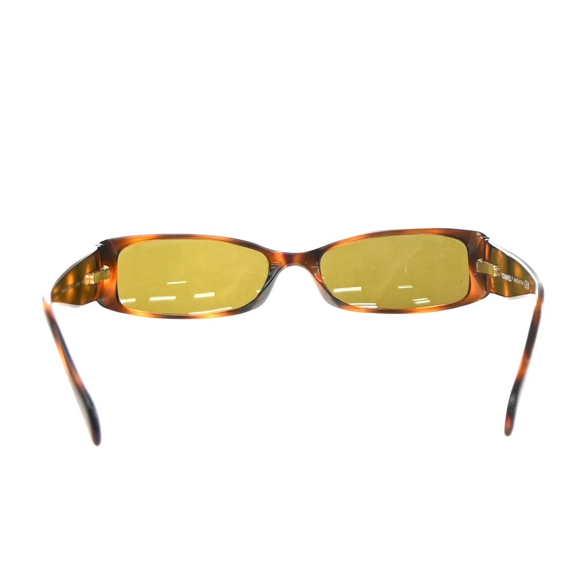 CHANEL CC Logo Sunglasses Eye Wear Plastic Brown GHW Italy 5104-B 63RF983