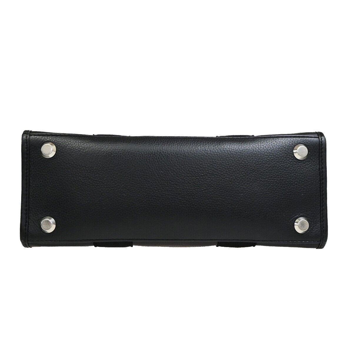 BALENCIAGA Logo Hardware Small Tote Bag Hand Bag Leather Black Italy 18EE102
