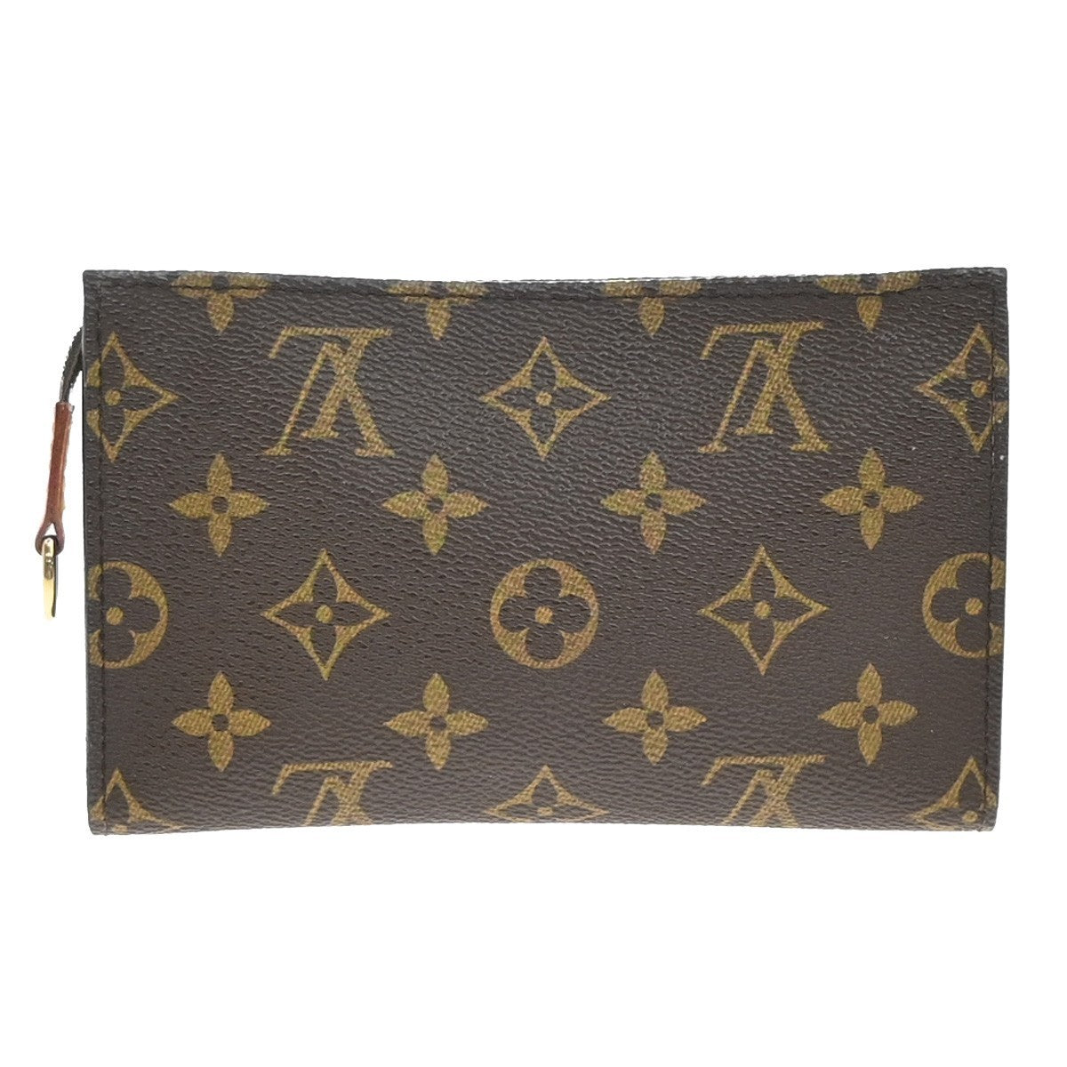 LOUIS VUITTON Logo BUCKET PM Pouch Bag Monogram Leather Brown France 60KP088