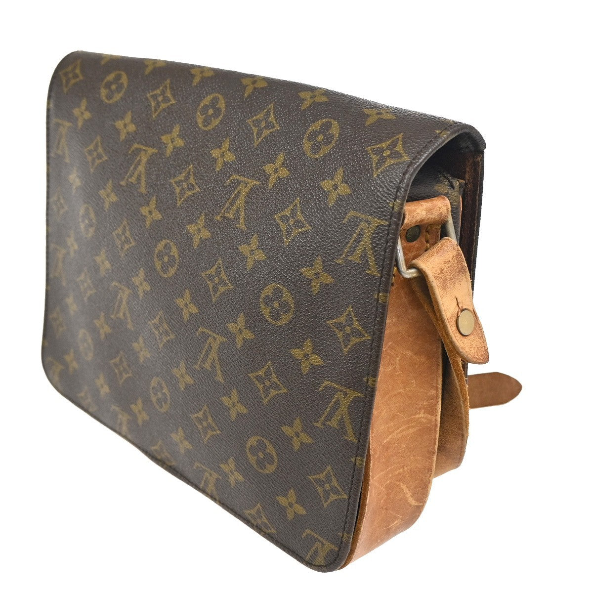 LOUIS VUITTON Cartouchiere GM Shoulder Bag Monogram Leather Brown M51252 65CA752