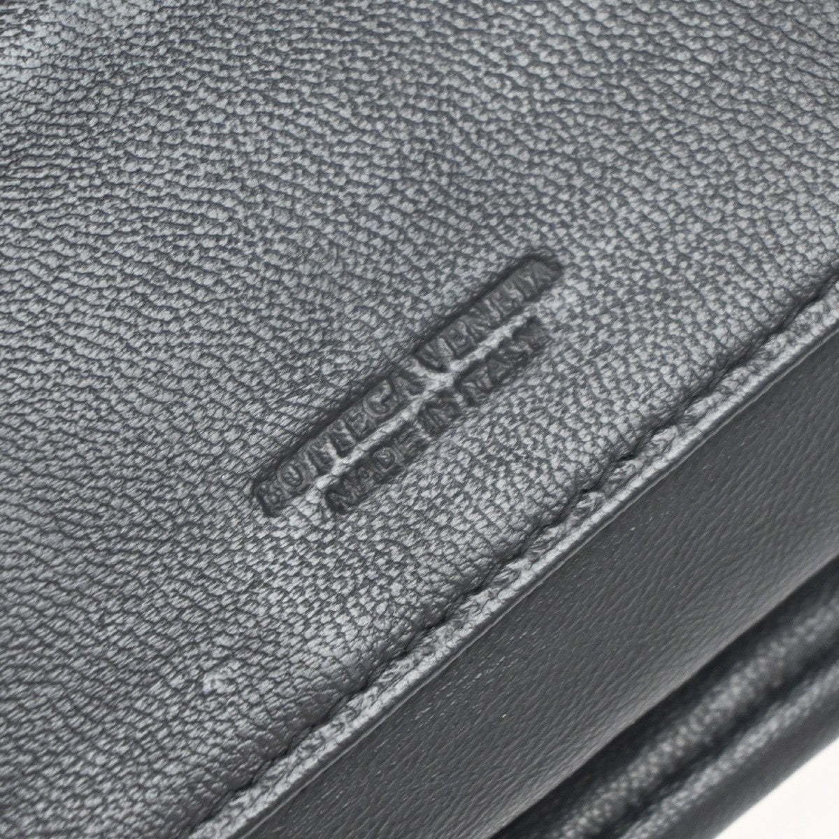 BOTTEGA VENETA Logo Intrecciato 2 Set Long Zipper Wallet Leather Black 67KP013