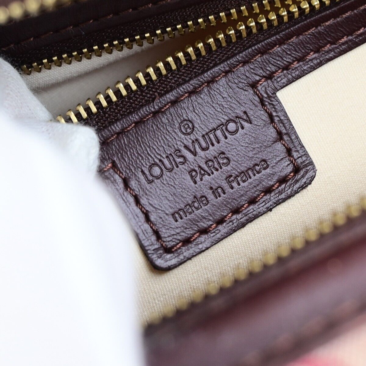 LOUIS VUITTON Logo Josephine GM Hand Bag Monogram Mini Canvas Red M92213 83EC887