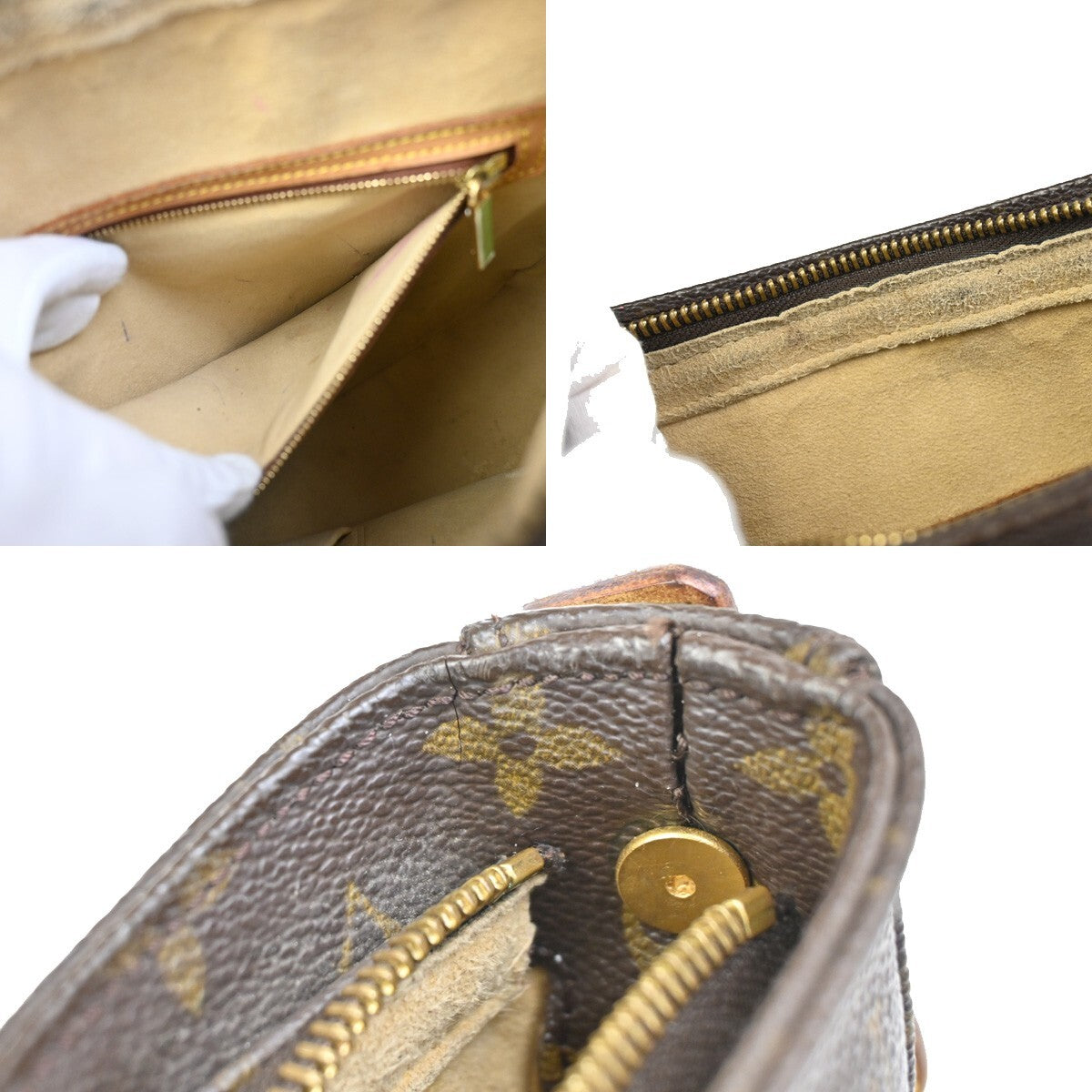 LOUIS VUITTON Logo Looping GM Shoulder Bag Monogram Leather Brown M51145 30FB573