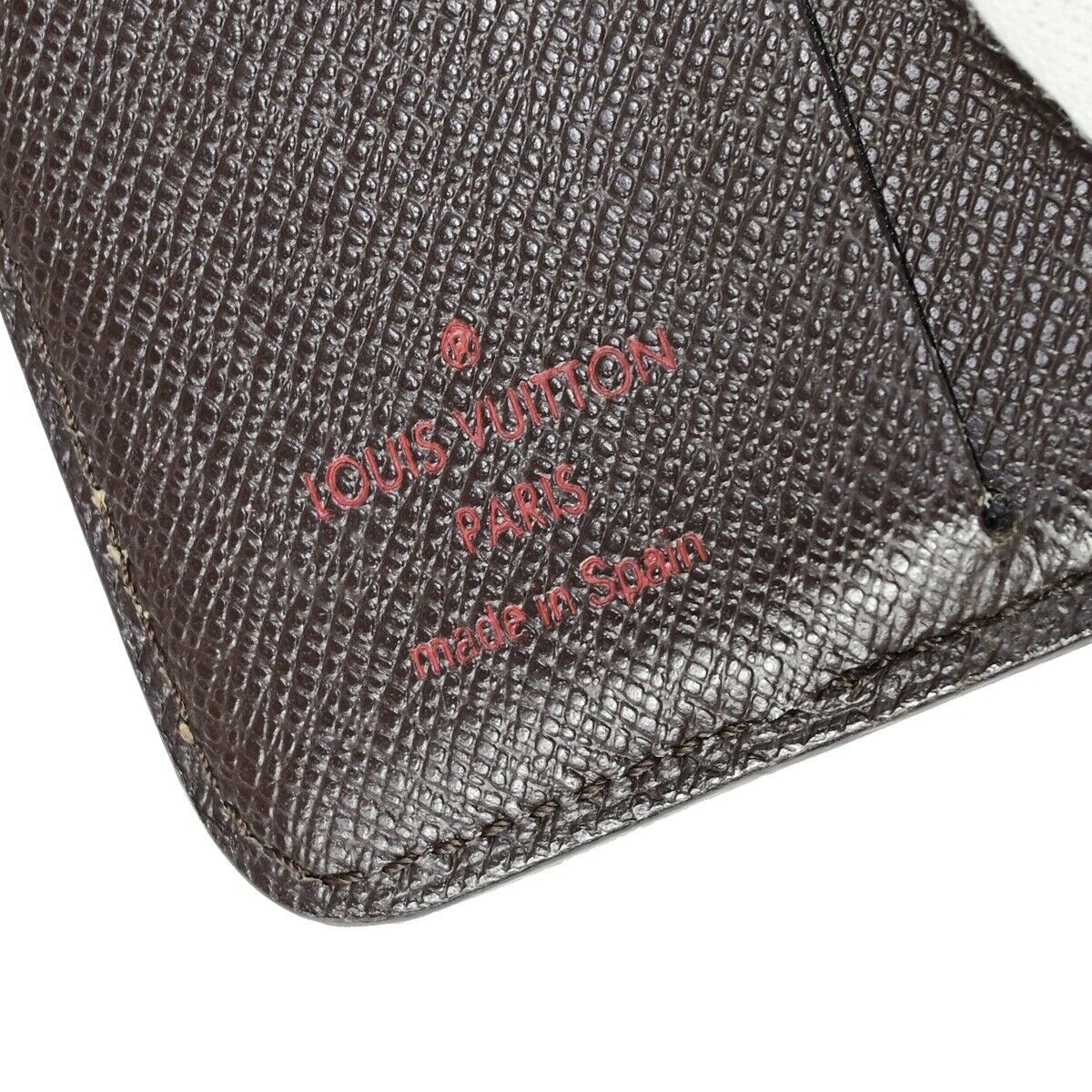LOUIS VUITTON 3 Set Long Bifold Wallet Damier Ebene Azur Brown White 34YF077