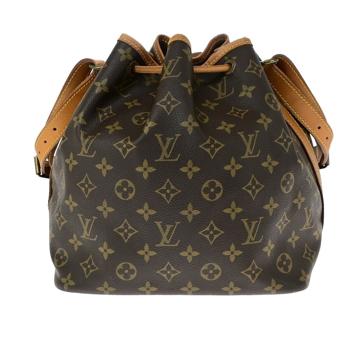 LOUIS VUITTON Petit Noe Drawstring Shoulder Bag Monogram Leather M42226 85EC957