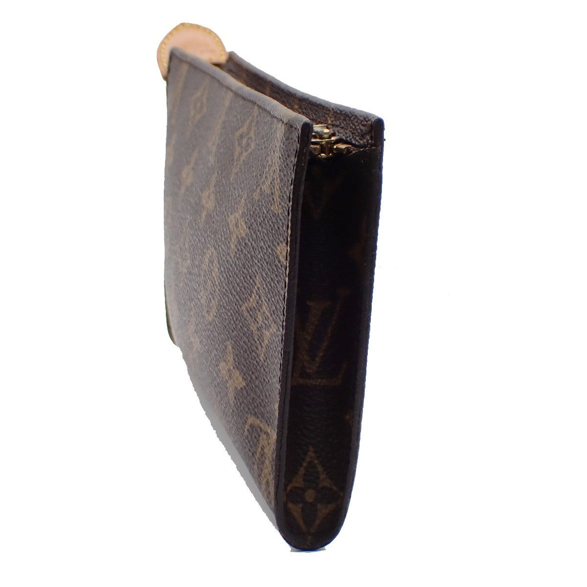 LOUIS VUITTON Logo BUCKET GM Pouch Bag Monogram Leather Brown France 04KC575