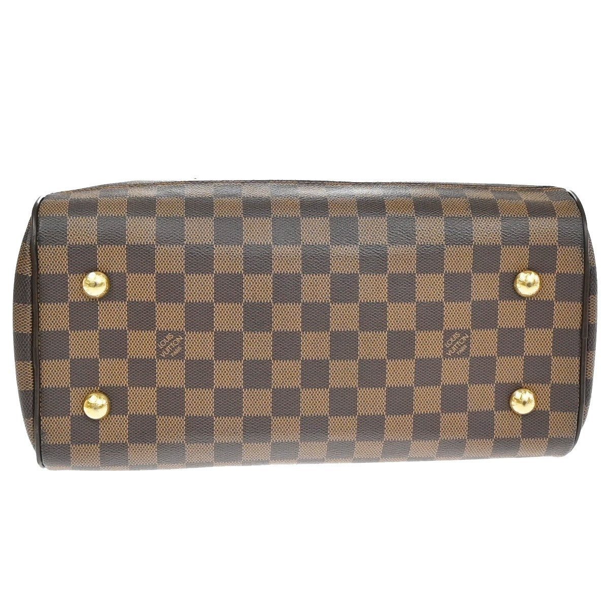 LOUIS VUITTON Logo Duomo Hand Bag Damier Ebene Leather Brown N60008 22YJ097