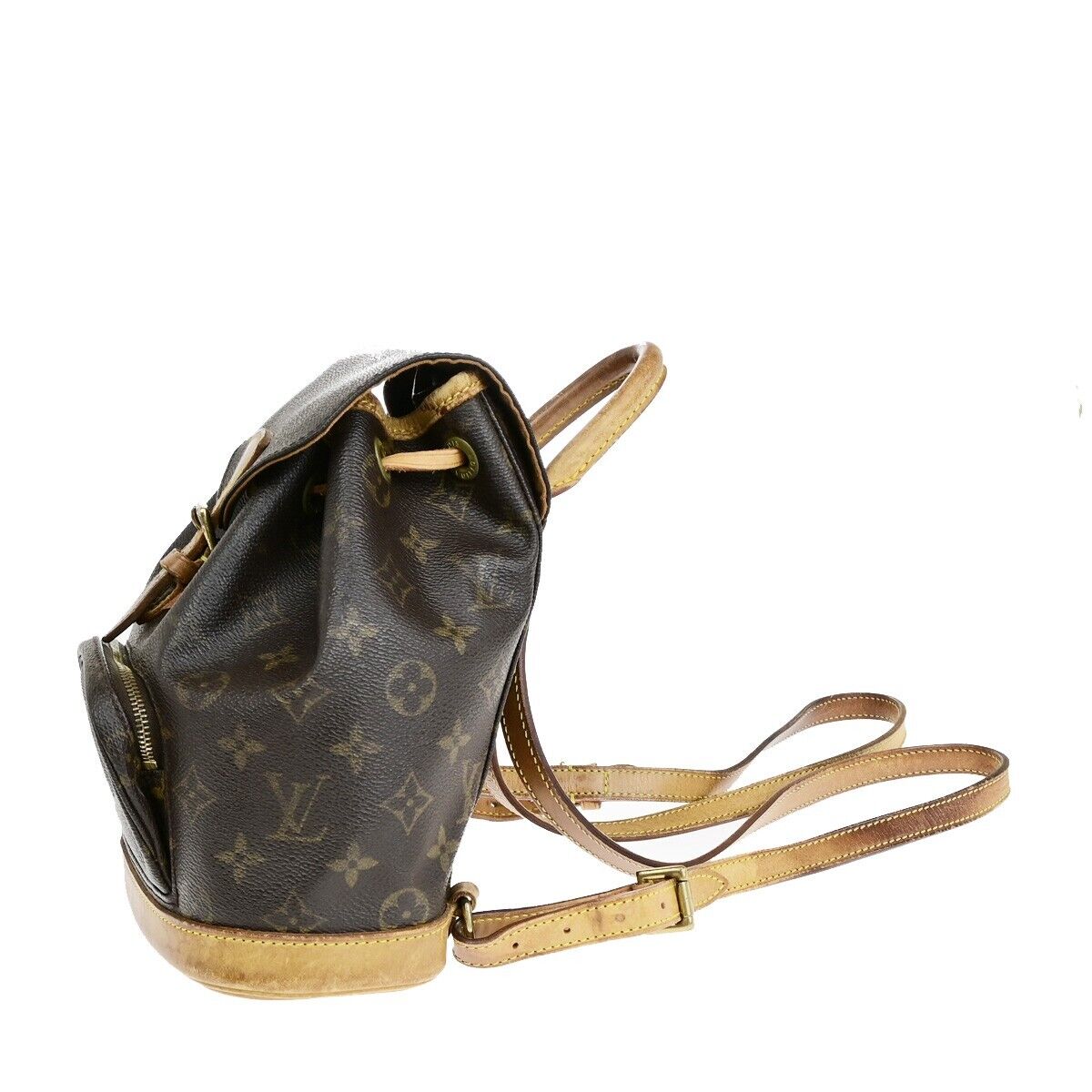 LOUIS VUITTON Mini Montsouris Backpack Bag Monogram Leather Brown M51137 70EB471
