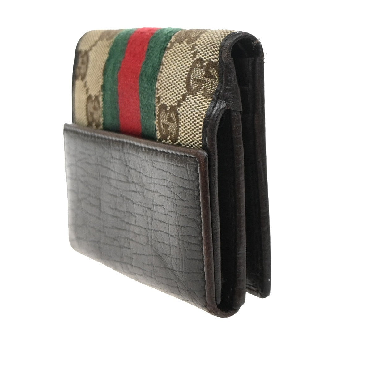 GUCCI Jackie GG Pattern Sherry Line Bifold Wallet Canvas Leather BE BN 07KC936