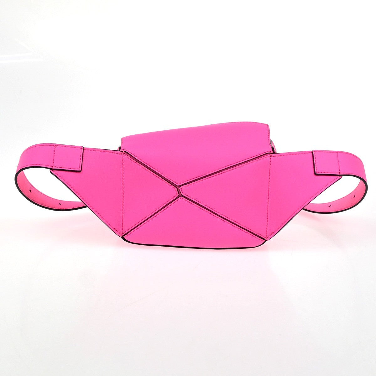 LOEWE Logo Puzzle Mini Body Shoulder Bag Leather Neon Pink SHW Spain 684RQ079