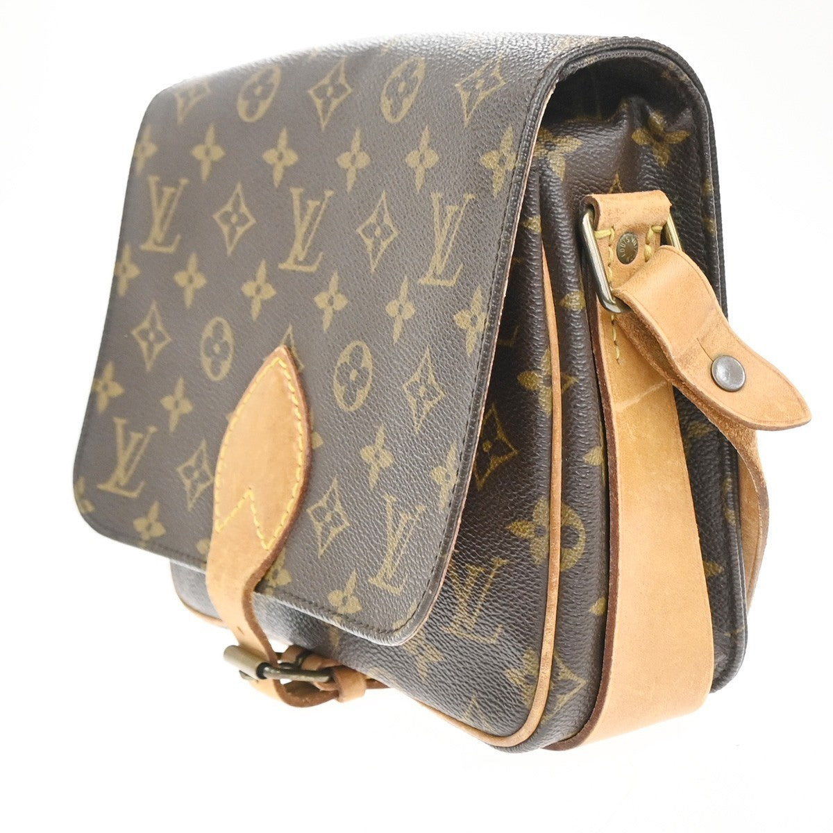 LOUIS VUITTON Cartouchiere MM Shoulder Bag Monogram Leather Brown M51253 70MA497
