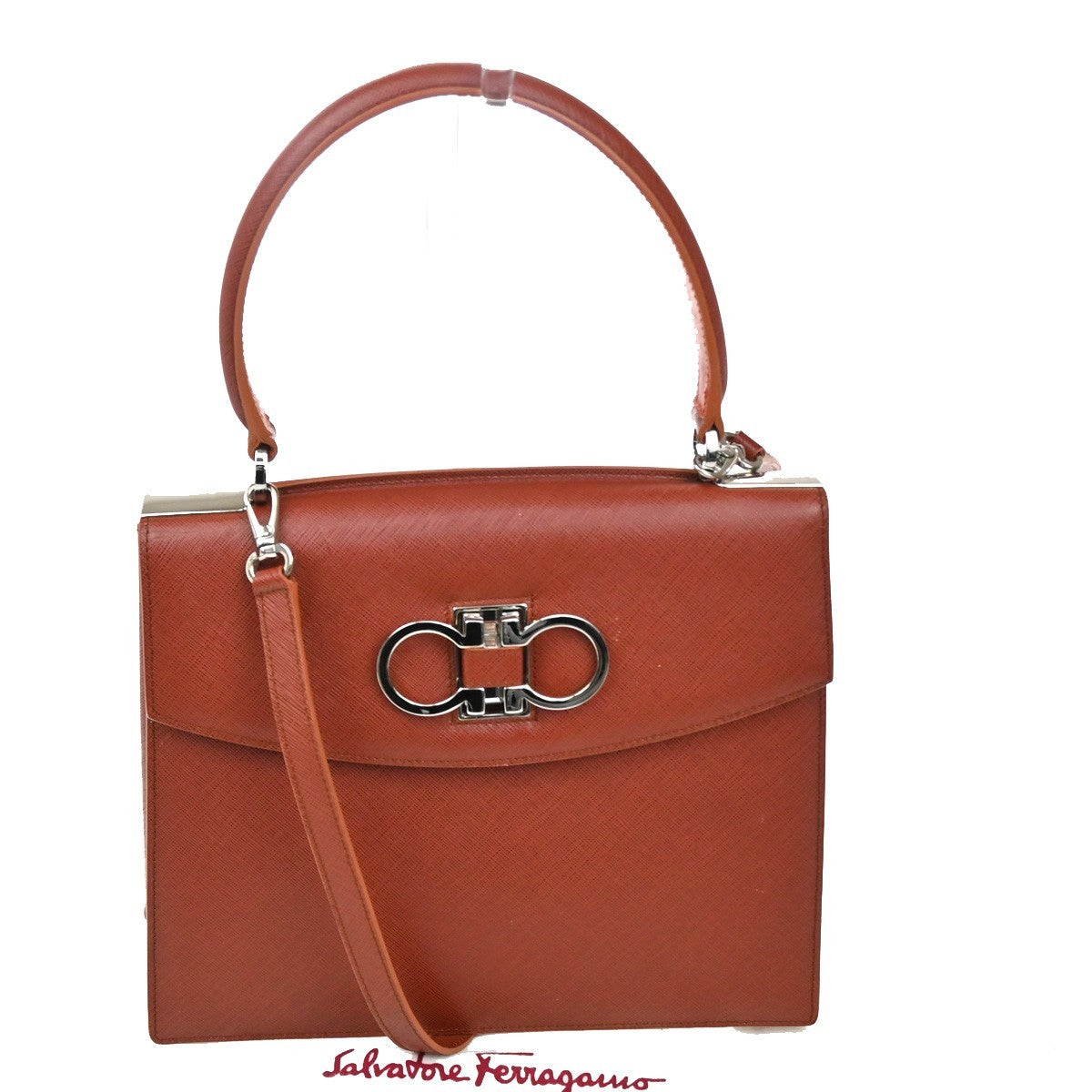SALVATORE FERRAGAMO Gancini 2Way Shoulder Hand Bag Leather BN SHW Italy 34RL644