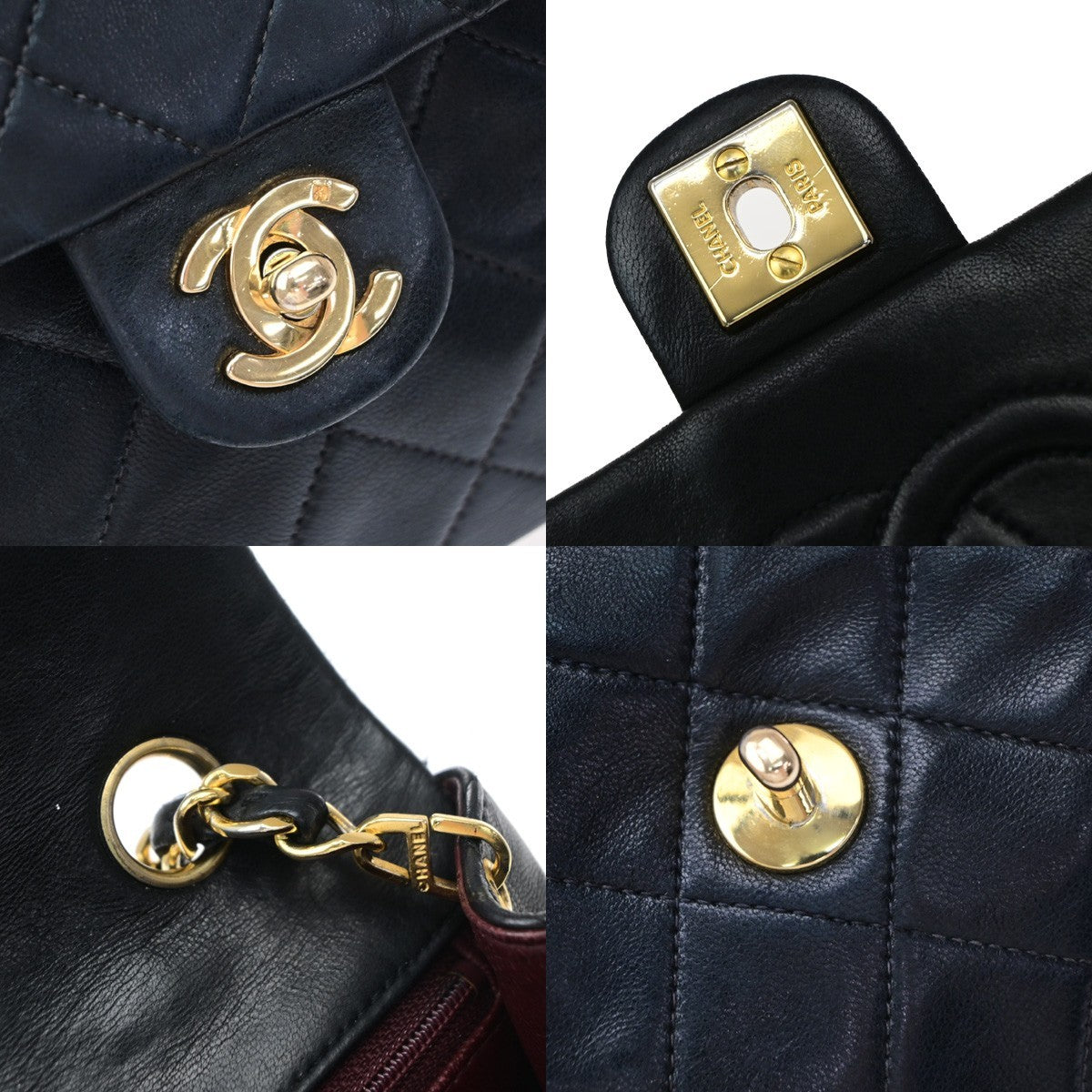 CHANEL CC Mini Matelasse Chain Shoulder Bag Leather Black GHW Vintage 830RP190