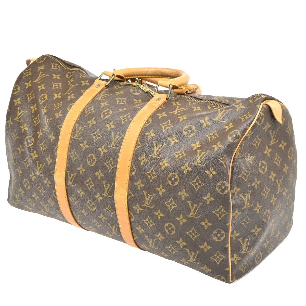 LOUIS VUITTON Keepall 50 Travel Hand Bag Monogram Leather Brown M41426 75MA038