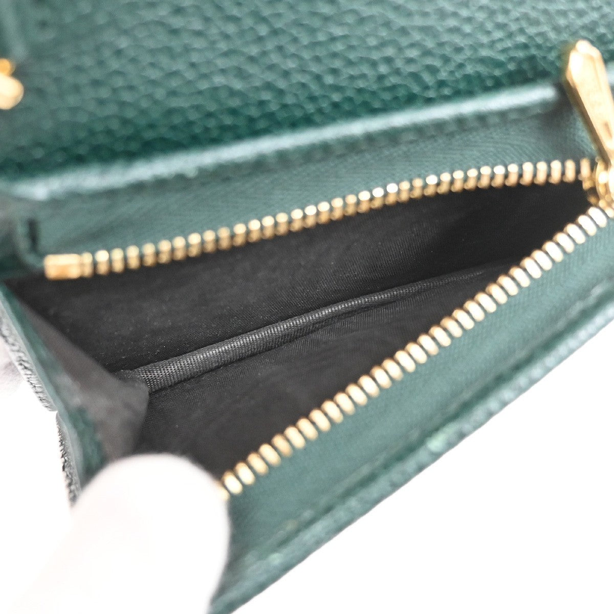 GUCCI G Horsebit Bifold Wallet Leather Green GHW Italy 34RL598