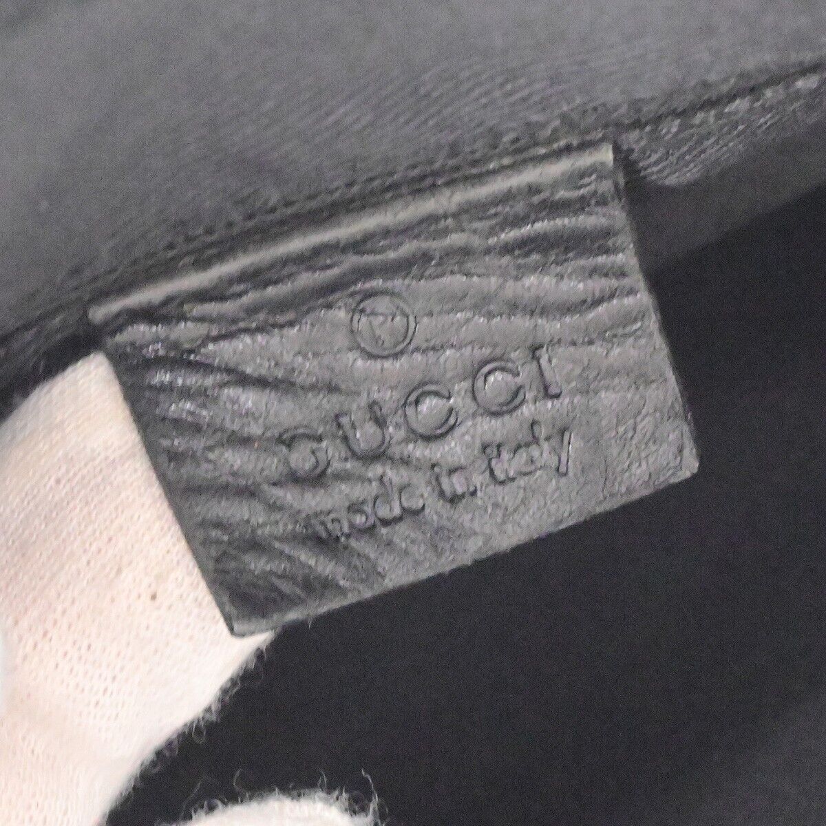 GUCCI Logo GG Pattern Hand Tote Bag Canvas Leather Black Italy 04ED383