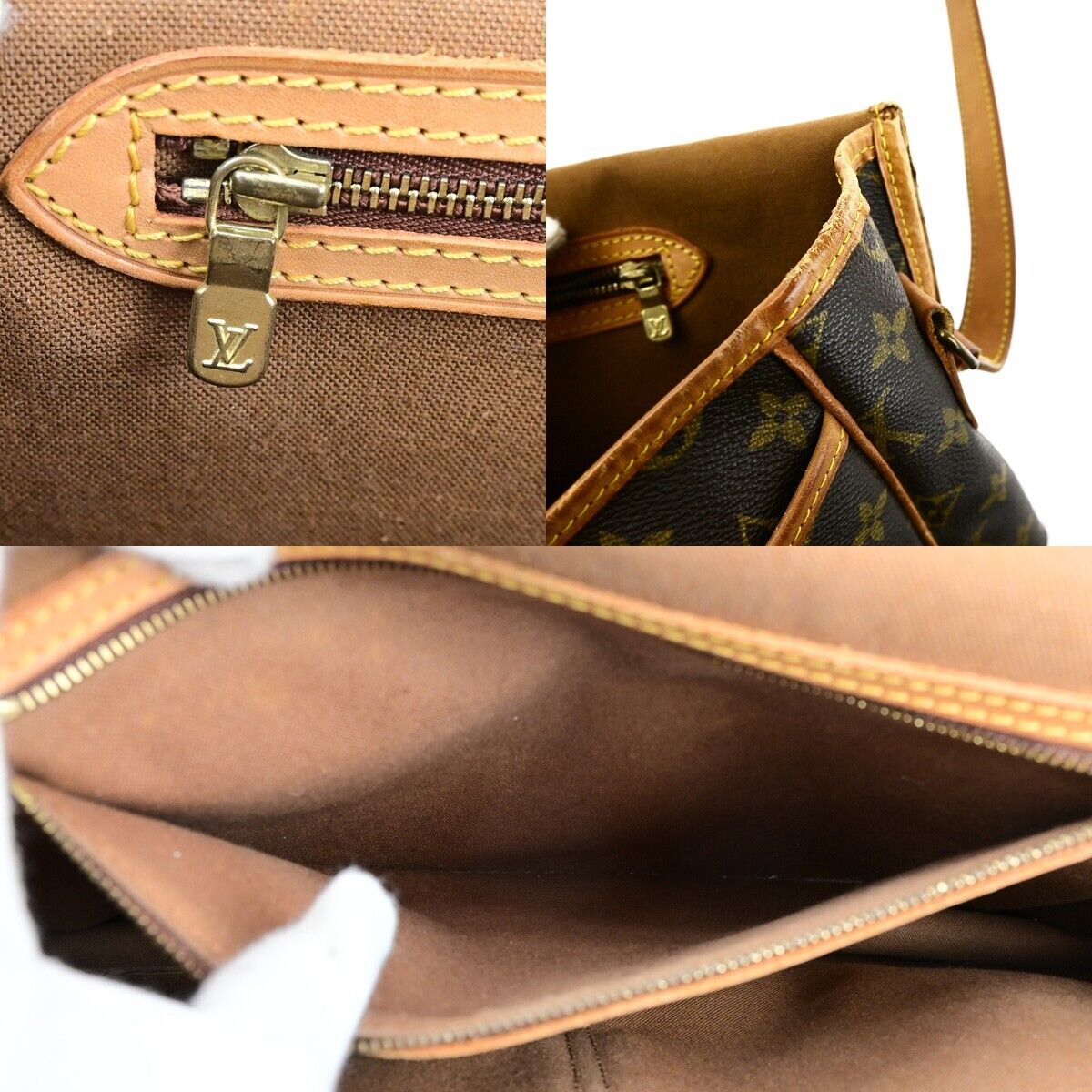 LOUIS VUITTON Gibeciere GM Shoulder Bag Monogram Leather Brown M42246 64SJ591