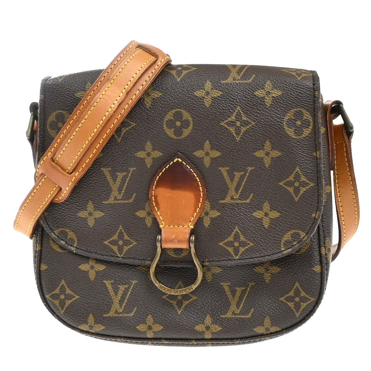 LOUIS VUITTON Saint Cloud MM Shoulder Bag Monogram Leather Brown M51243 33KP424