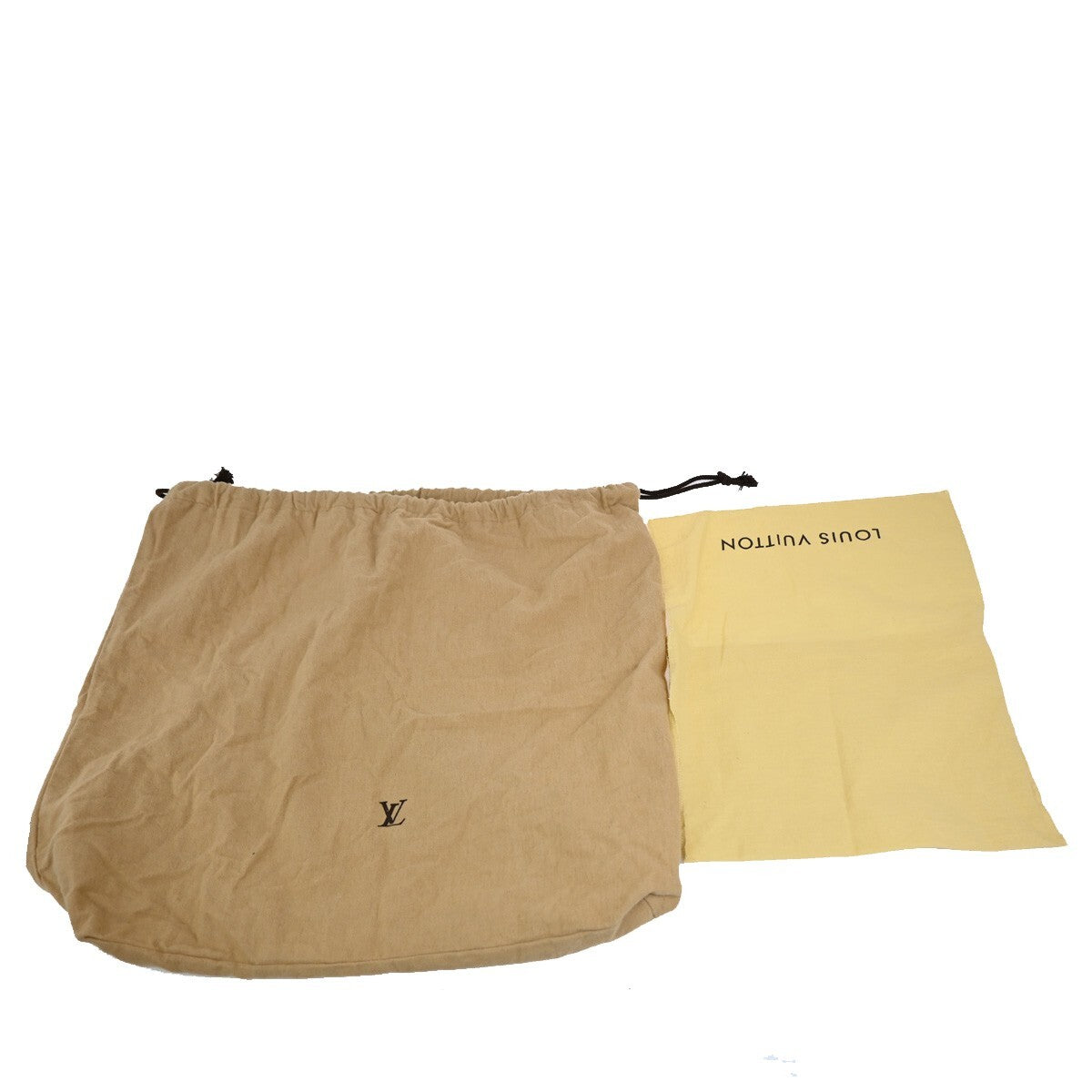 LOUIS VUITTON Logo 10 Set Dust Bag Drawstring Canvas Cotton Beige Brown 09EE167