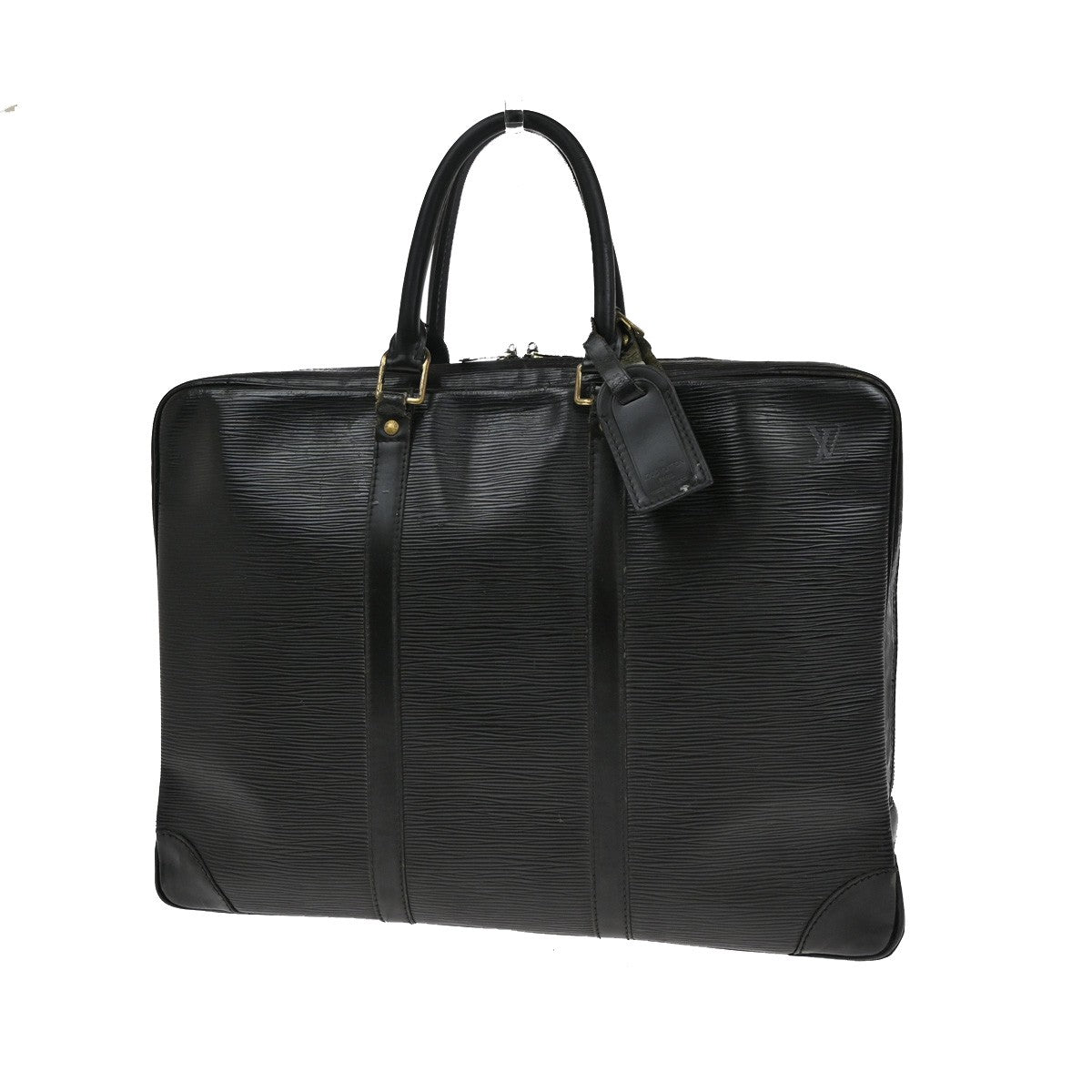 LOUIS VUITTON Porte Documents Voyage Briefcase Hand Bag Epi Black M54472 05YH375