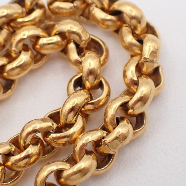 CHANEL CC Logo Heart Long Chain Necklace Pendant 95P Gold France Vintage 91RL487
