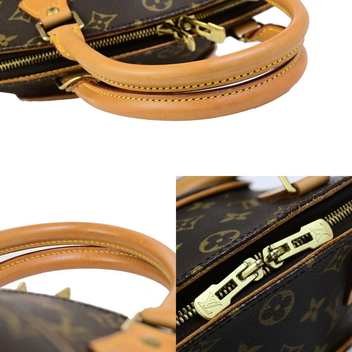 LOUIS VUITTON LV Logos Ellipse MM Hand Bag Monogram Leather Brown M51126 23ED078