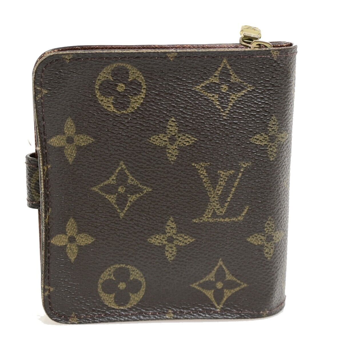 LOUIS VUITTON Compact Zip Bifold Wallet Monogram Leather Brown M61667 02ED910