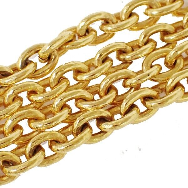 CHANEL CC Logo Chain Long Pendant Necklace 94A Gold Accessory Vinatge 633RJ029
