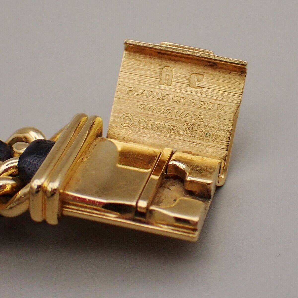 CHANEL Logo Premiere Watch H0001  # L Quartz Gold Plated Leather GHW 670RK948