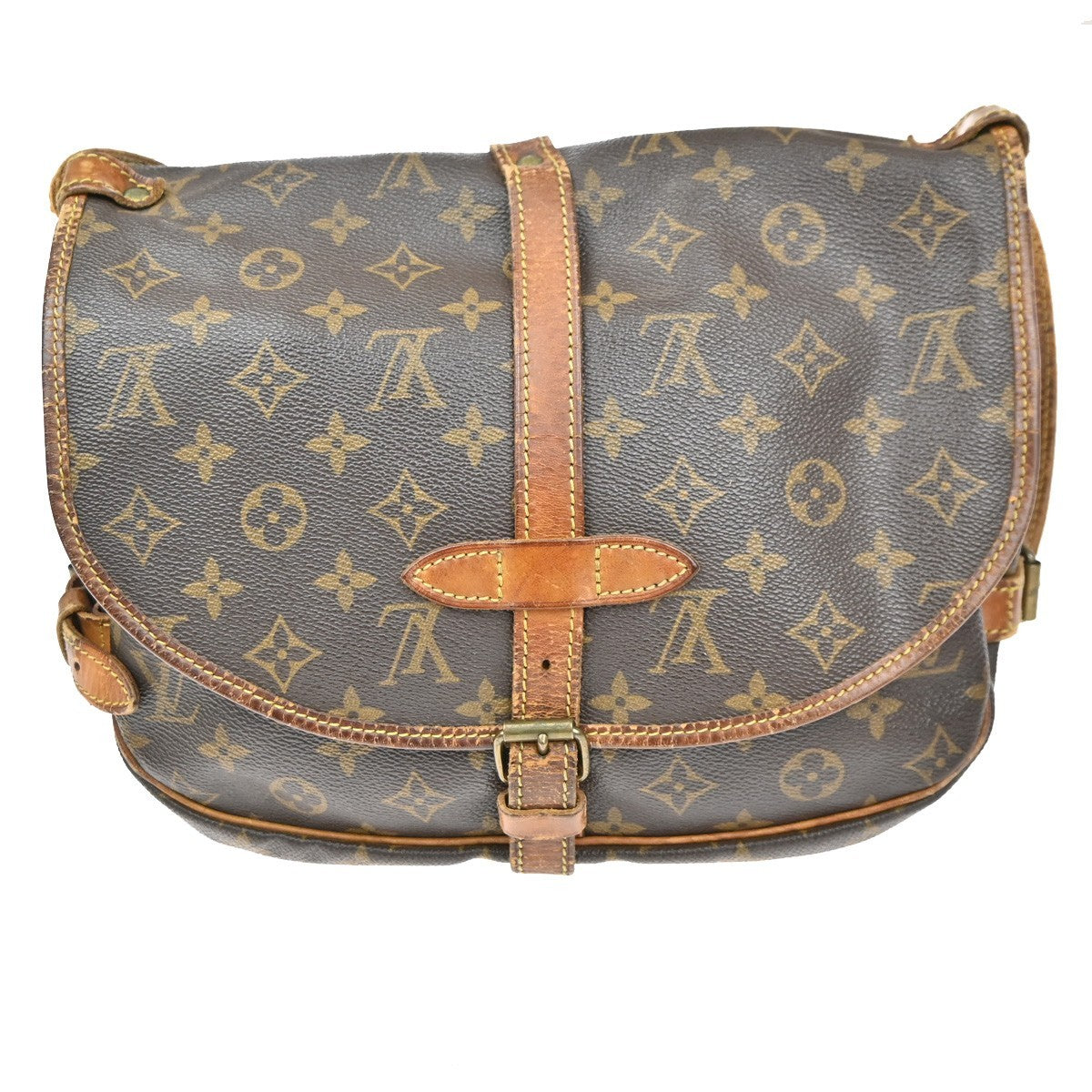 LOUIS VUITTON Logo Saumur 30 Shoulder Bag Monogram Leather BN M42256 61CA940