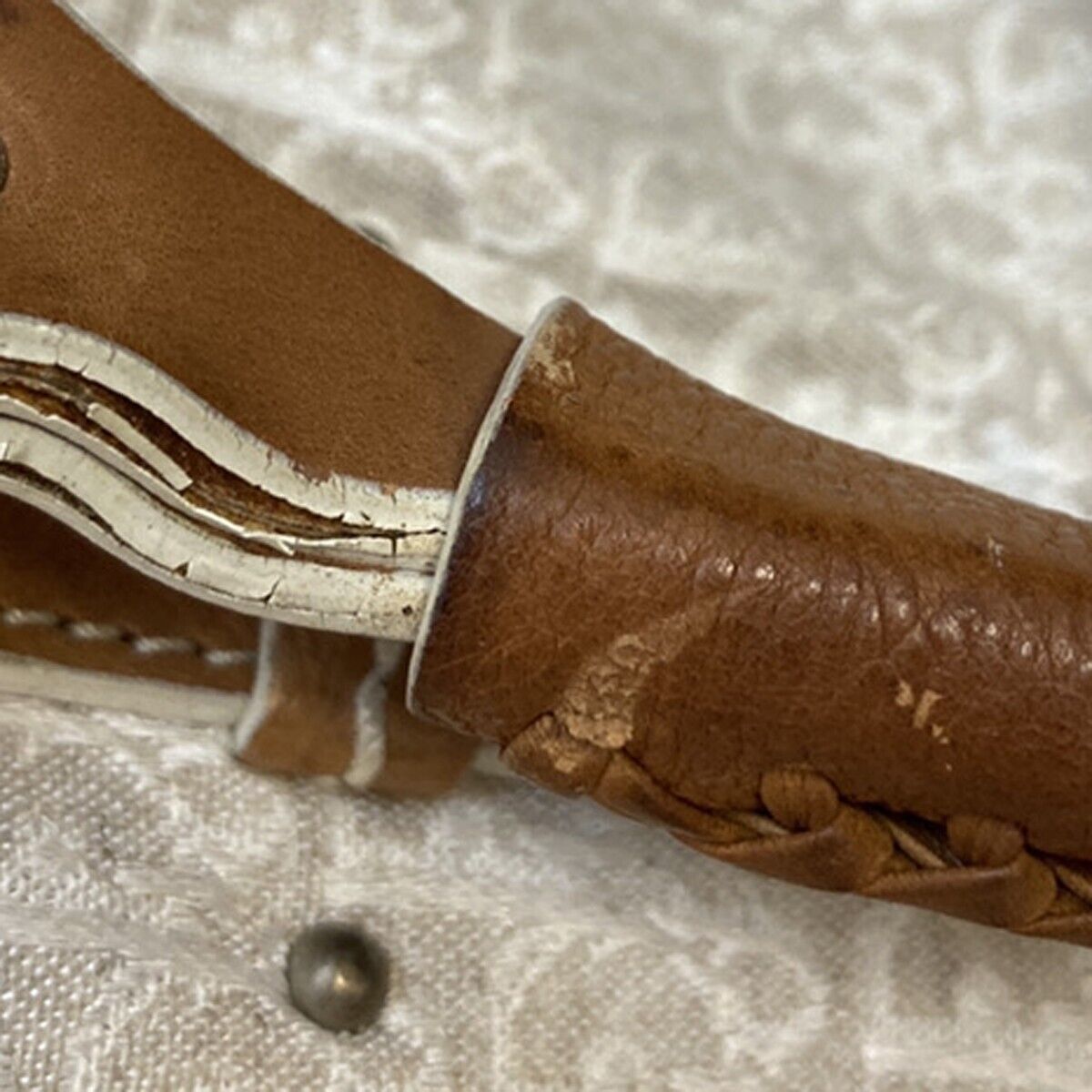 CHRISTIAN DIOR Trotter Shoulder Hand Bag Canvas Leather Ivory Brown SHW 80EA768