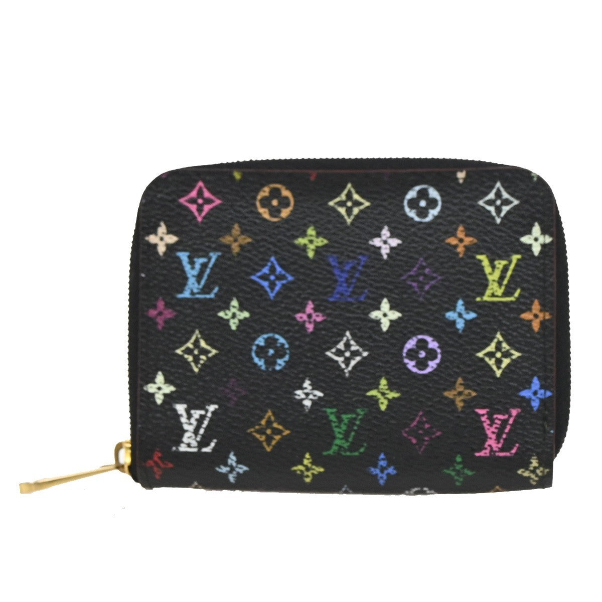 LOUIS VUITTON Zippy Coin Purse Monogram Multi Leather Black GHW M66549 32DA108