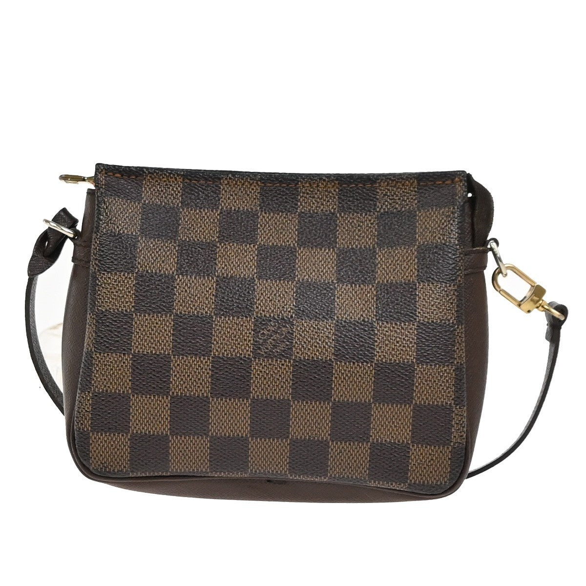 LOUIS VUITTON Trousse Makeup Hand Bag Damier Ebene Leather Brown N51982 83ZA294