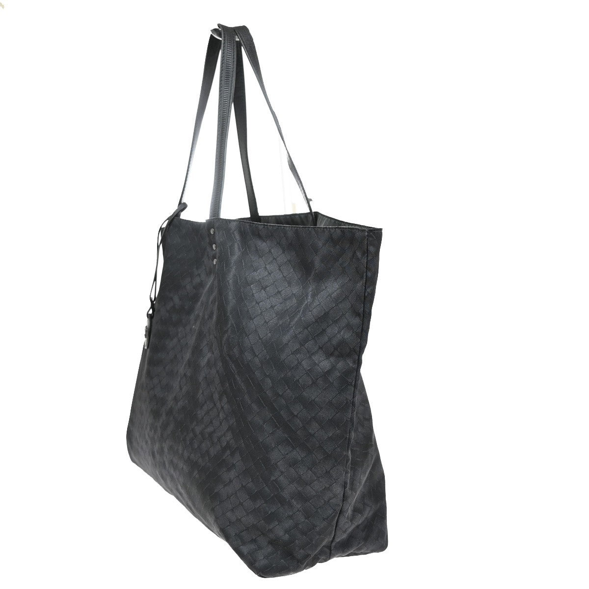 BOTTEGA VENETA Intreccio Mirage Hand Tote Bag Nylon Leather Black 85CA025