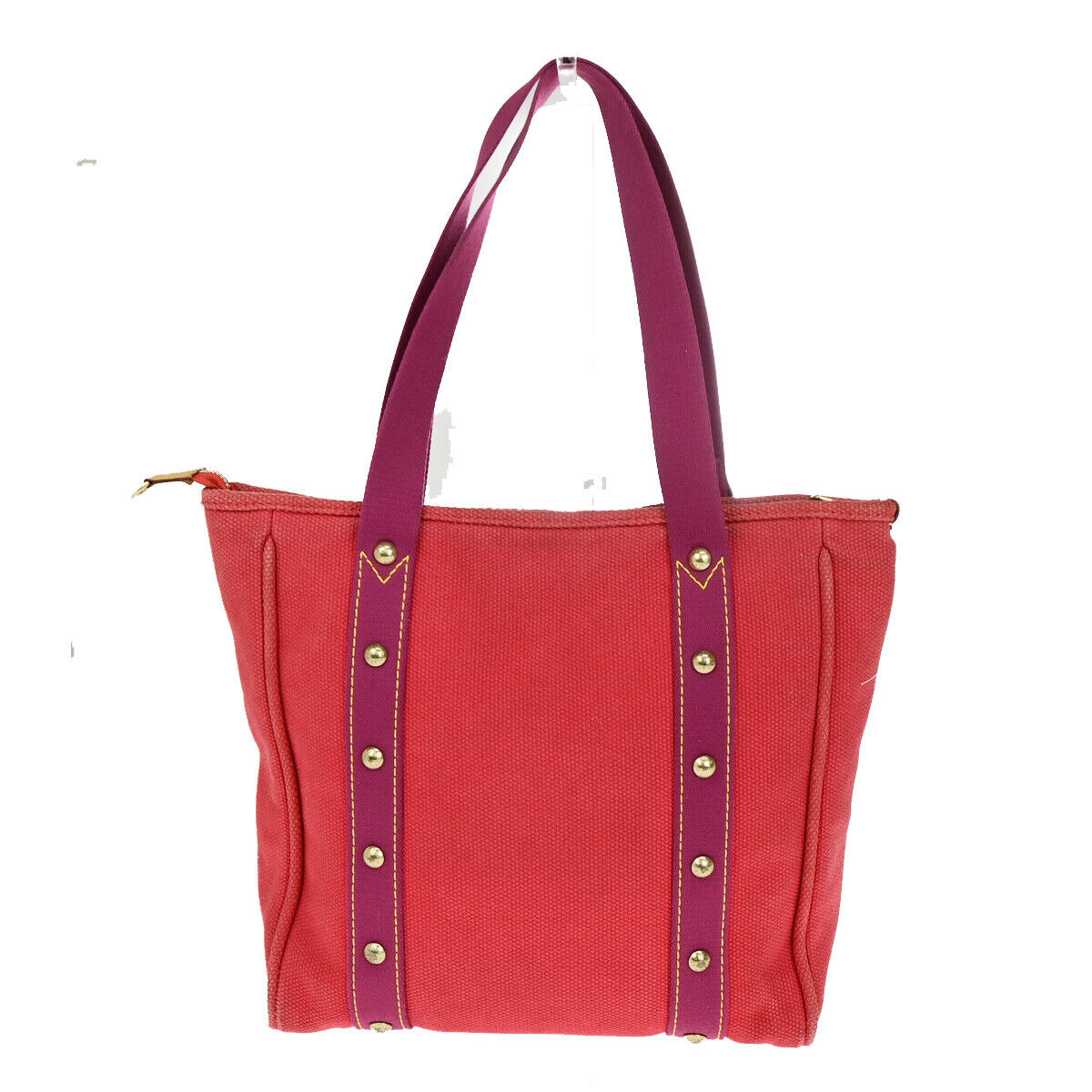 LOUIS VUITTON Cabas MM Shoulder Bag Antigua Canvas Leather Rouge M40034 35YG553