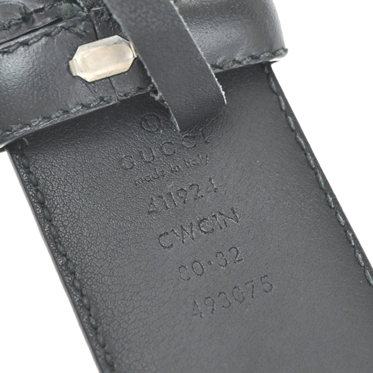 GUCCI Interlocking G Guccissima Signature Belt Size 80/32 Leather BK SHW 37KB644